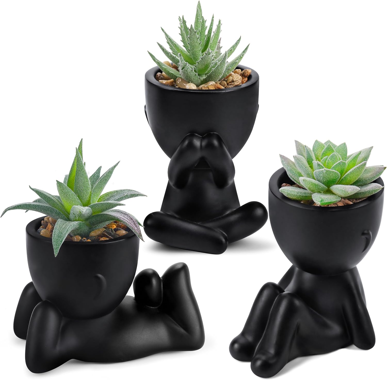 Succulents Plants Artificial, Faux Plants for Bathroom, Bedroom, Home, Room- 3pcs Succulents Plants Artificial, Faux Plants for Bathroom, Bedroom, Home, Room- 3pcs
